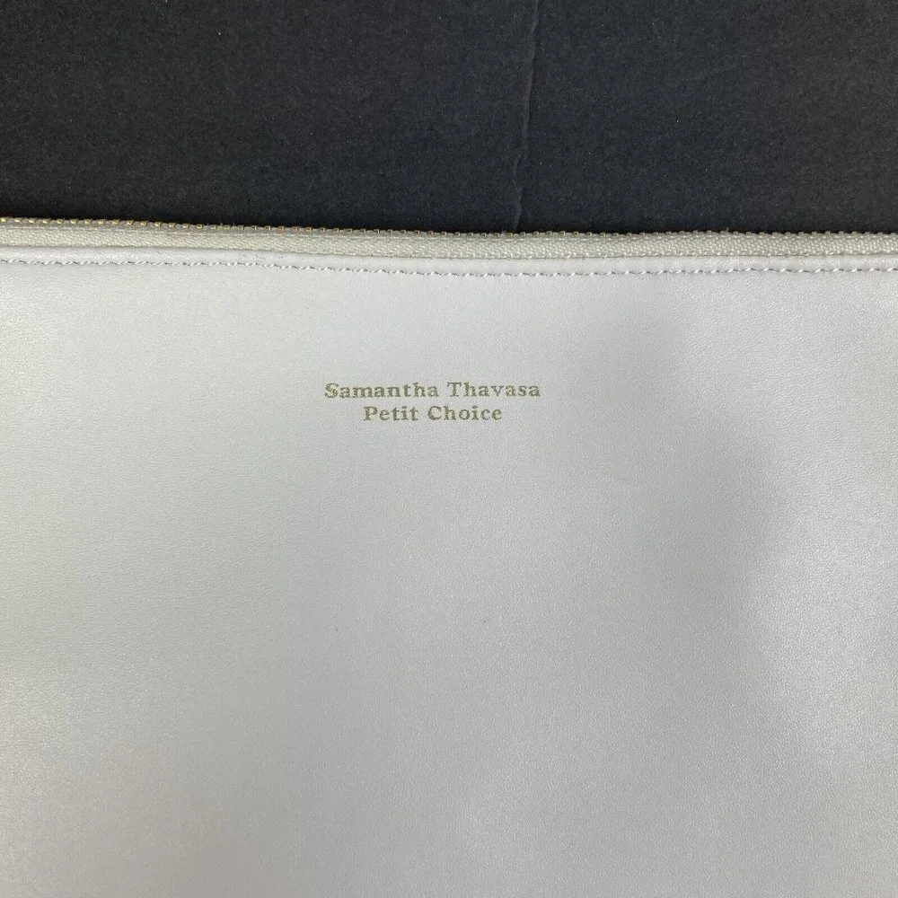 Samantha Thavasa Petit Choice Clutch Peach White Striped Canvas‎ Polyester
